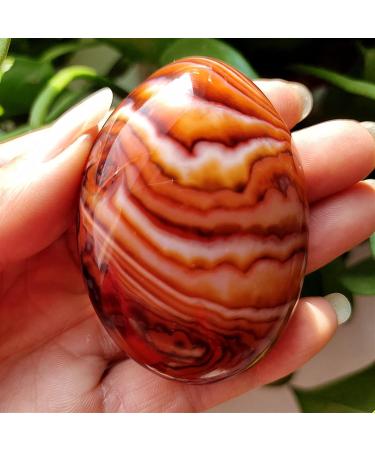 Natural Lace Stone Sardonyx Agate Palm Hand Play Witchcraft Supplies Spiritual Decor Home Decoration Crystals ZJGIDTEM (Color : A599 51g) - Buy Online on GoSupps.com