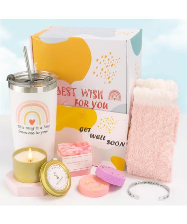 Get Well Soon Gifts for Women, Care Package Get Well Gifts Baskets for Women Her Mom, Self Care Gifts for Sick Friends, Feel Better Gift Sympathy Gifts Thinking of You Stress Relief Gift Box for Women