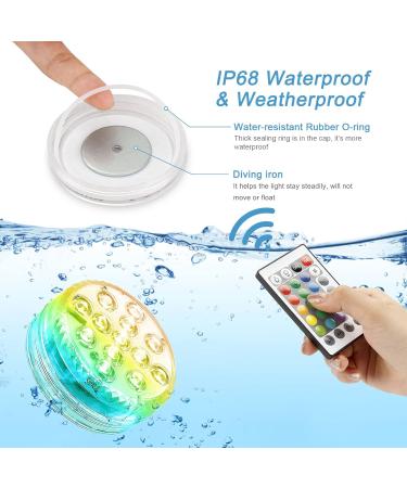 Underwater LED Pool Lights - 4 Pack with Remote Control IP68 Waterproof 16 RGB Modes for Garden Pond & Party Lighting - Buy Online on GoSupps.com
