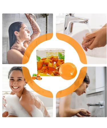  JINGLING Turmeric facial soap 50g handmade for deep cleansing of the face and body for skin cleansing suitable for all skin types - Buy Online on GoSupps.com