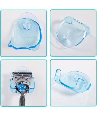 Rianpesn Suction Cup Razor Holder - Clear Removable Hanger for Towel Bathrobe & Bathroom Storage - Blue - Buy Online on GoSupps.com