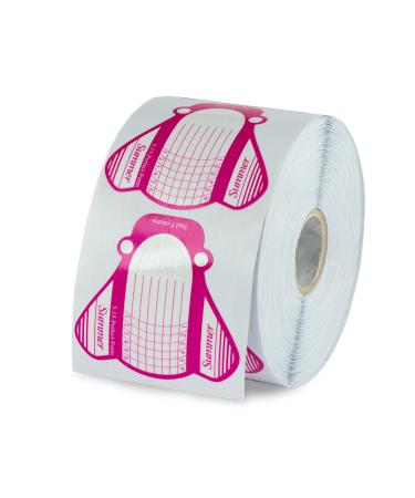 N&BF PROFI modeling template extra wide500 roll self -adhesive paper templates for the modeling of gel and acrylic nails |Extra width art nail stencil pink white