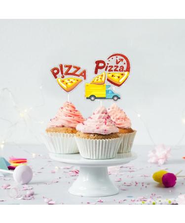Kids' Pizza Themed Happy Birthday Cupcake Toppers Set of 18 - Perfect for pizza parties baby shower parties and birthday party decorations for boys and girls - SugarGera - Buy Online on GoSupps.com