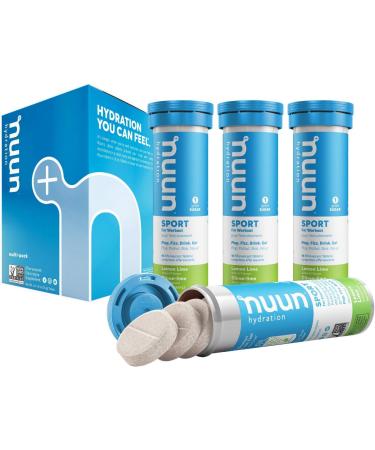Nuun Sport: Electrolyte Drink Tablets Box of 4 Tubes (40 servings) Lemon Lime Electrolyte Hydration Supplement - Buy Online on GoSupps.com
