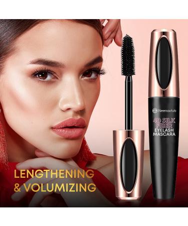 Neenoxtub 4D Silk Fiber Lash Mascara 2 Pack Black - Lengthening, Thickening, Long Lasting, Waterproof & Smudge-Proof | Hypoallergenic Formula - Buy Online on GoSupps.com