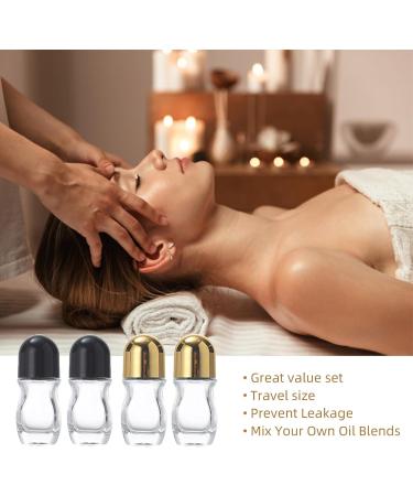 HVSSY 6 Pack Glass Essential Oil Roller Bottles - Refillable Travel Perfume Bottles with Caps & Accessories | 30ml Clear Perfume Bottles for Essential Oils & Cosmetics - Buy Online on GoSupps.com