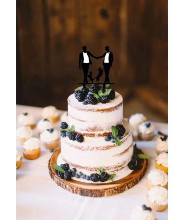 Gay Wedding Cake Topper Grooms Cake Topper Mr & Mr Cake Topper With Dogs - Gift for Gay Wedding/Engagement/Anniversary Party Decoration (Two Dogs) - Buy Online on GoSupps.com