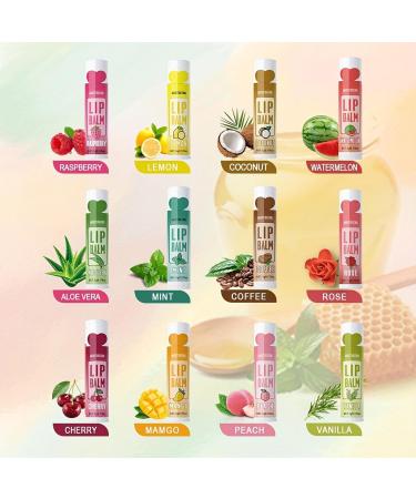 12 Pack Lip Balm Natural Moisturizing Lip Balm with Vitamin E Lip Balm for Repairing Dry and Chapped Lips - Buy Online on GoSupps.com
