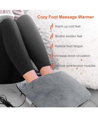 Buy Electric Foot Warmer with Heating & Vibration Massage - Ultra-Soft Fleece Anti-Slip Sole One Size Gray for Men & Women - International Shipping Available - Buy Online on GoSupps.com