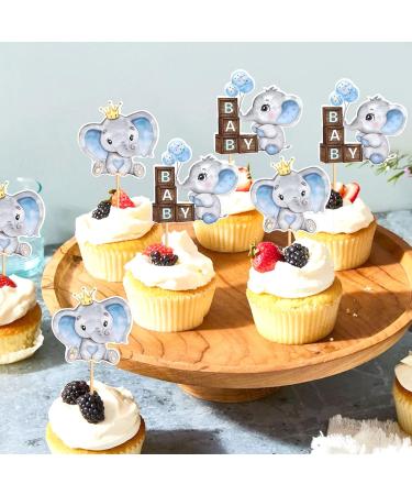 Keaziu 36 Pack Elephant Cupcake Toppers for Elephant Baby Shower Cupcake Picks Boys Blue Gender Reveal Baby Shower Cake Decorations Birthday Party Cake Decorations Supplies Blue Elephant 1 - Buy Online on GoSupps.com