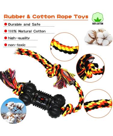 Durable Dog Chew Toys 6 Pack - Cotton Rope & Rubber Balls - Indestructible Toy for Small, Medium, Large Dogs - Tug of War & Fetching - Puppy Teething Toy & Boredom Gift - Buy Online on GoSupps.com