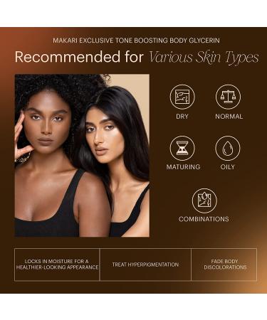 Makari Exclusive Active Intense Tone Boosting Body Glycerin 16.8oz | Skin-Brightening & Moisturizing Formula | Promotes Even Skin Tone | For All Skin Types - Buy Online on GoSupps.com