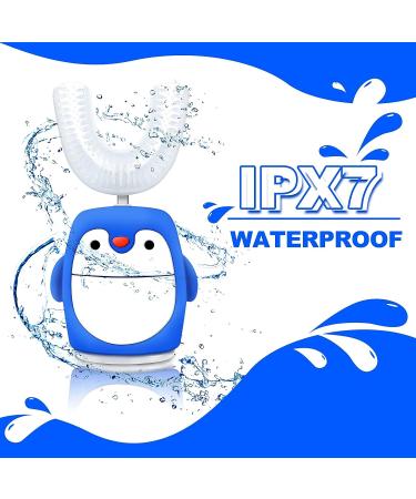 Kids Ultrasonic Electric Toothbrush with Automatic Timer | 5 Clearing Modes | IPX7 Waterproof | Penguin Style | Ages 2-6 - Buy Online on GoSupps.com