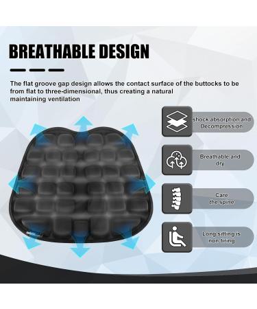 Roadtime Air Inflatable Seat Cushion for Wheelchair Water-fillable Pressure Relief Seat Cushion with Air Pump Tailbone Pain Wheelchair 42x34cm - Black - Buy Online on GoSupps.com