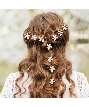 10 Pcs Mini Pearl Flower Hair Clips - Alligator Hair Pins Barrettes for Girls & Women - Buy Online on GoSupps.com