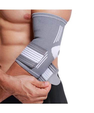 Neotech Care Elbow Brace Support Sleeve - Elastic & Breathable Fabric - Adjustable Compression Strap/Band - For Men Women Right or Left Arm - Gray Colour (Size M 1 Unit) M 1 - Buy Online on GoSupps.com