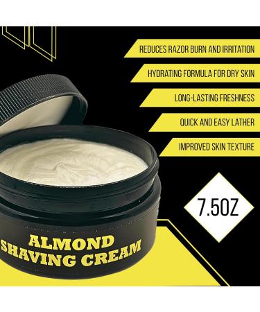 Almond Shaving Cream for Men Smooth and Hydrating Shave Cream Moisturizing Formula Almond Infused Shave Gel for Sensitive Skin Gentle Almond Shave (7.5oz) - Buy Online on GoSupps.com