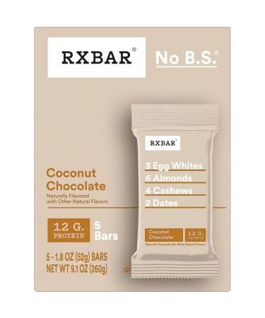 Buy RXBAR Coconut Chocolate Protein Bars (5 Count) - 12g Protein Gluten-Free Snacks 9.1oz Box - International Shipping Available - Buy Online on GoSupps.com