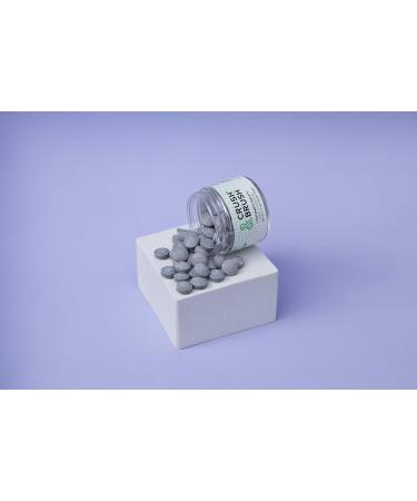 Crush & Brush Toothpaste Tablets - Mint Charcoal in Glass Jar - 60g (80 Tablets) | Eco-Friendly Dental Care - Buy Online on GoSupps.com