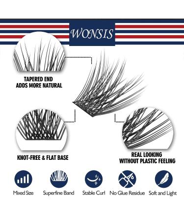 WONSIS DIY Eyelash Extension Clusters - 120 Mini Lightweight Individual Lashes for Natural, Wispy Look - C Curl False Eyelashes for Home Use - Reusable and Fluffy - 12mm - Buy Online on GoSupps.com