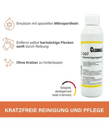 Cleanglas CG7 - Scratch-Free Glass Cleaner & Polish | 250ml - Perfect for Shower Cabins & Streak-Free Shine - Buy Online on GoSupps.com