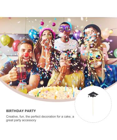 VALICLUD 24pcs graduation decorations class of 2023 graduation cap decorations toothpicks Cake Decor happy graduation congrats grad cupcake topper graduation 2021 mini Wooden cocktail Black - Buy Online on GoSupps.com