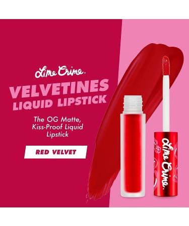 Lime Crime Velvetines Liquid Matte Lipstick Red Velvet - True Red Long Lasting Formula for All-Day Wear - Buy Online on GoSupps.com