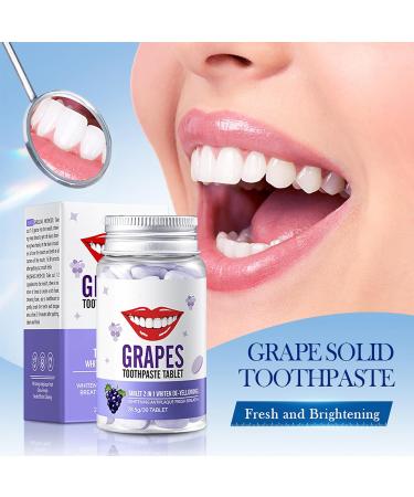 30 PCs Chewable Toothpaste Tablets & 20 PCs Fruity Mouthwash - Natural Toothpaste for Clean Teeth & Fresh Breath (Grape + Grape) - Eco-Friendly Oral Care - Buy Online on GoSupps.com