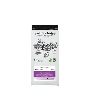 Earth's Choice Organic Coffee Dark Ground 340g Dark Ground 340 g (Pack of 1)