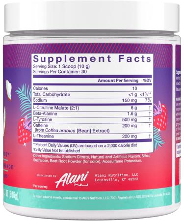 Alani Nu Hawaiian Shaved Ice Pre Workout Powder | Energy & Endurance Supplement with 200mg Caffeine & Amino Acids for Pump | Sugar Free Formula | 30 Servings - Buy Online on GoSupps.com
