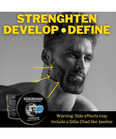 JAWTONE CHADGUM Hard Mewing JAWLINE GUM puissant exercice de m choire 2 mois d'approvisionnement Jawline shaper | Exerciseur de m choire pour les hommes qui souhaitent am liorer Menthe Xylitol  - Buy Online on GoSupps.com