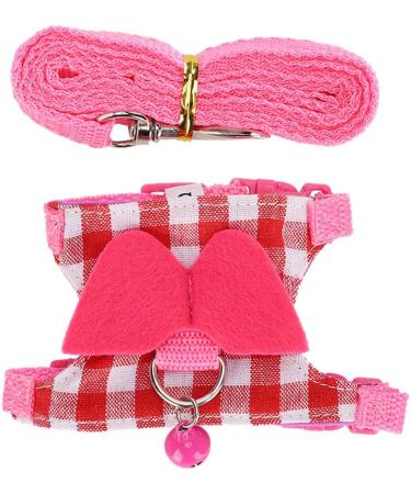 Small Pet Vest Chest Strap Pet Walking Harness and Leash Set Rabbit Squirrel Ferret Hamster Pink Vest Harness(S) - Buy Online on GoSupps.com