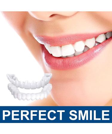 2 Pairs of Clip-on False Teeth Veneers | Cosmetic Tooth Covers for Men & Women | Teeth Whitening Solution for Bad Teeth - Buy Online on GoSupps.com