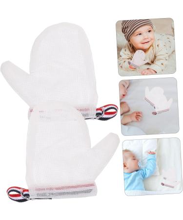 minkissy 2 Pairs Anti-eating Gloves Girl New Born Essentials for Essentials for Newborn Finger Sucking Stop Newborn Pacifiers Kids Nail Biting Mittens Nylon White Baby - Buy Online on GoSupps.com