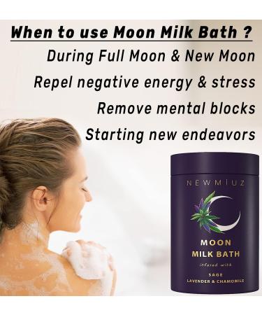 Sage Moon Milk Bath Soak - Lavender Chamomile - Moisturizing Spa Bath Salt for Women - Stress Relief & Skin Softening - Birthday Gift Idea - Buy Online on GoSupps.com