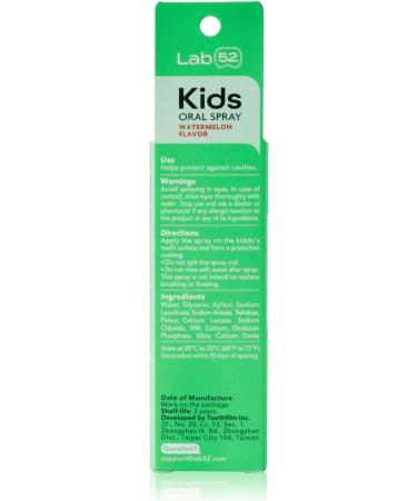 LAB52 Kids Oral Spray - Fluoride-Free Toddler Toothpaste Helper for Cavity Repair & Fresh Breath | Xylitol Watermelon Flavor for Newborns to Preschoolers - Buy Online on GoSupps.com