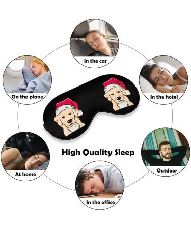 Santa Golden Retriever Sleep Mask | Adjustable Eye Cover for Sleeping | Blocks Light for Night Travel and Nap | Men Women - Buy Online on GoSupps.com
