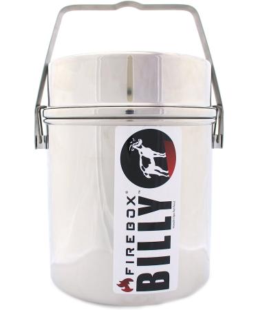 Firebox Locking Bail Handle Camping Pot - Zebra Loop Handle Bushcraft Kit (14cm) | Stainless Steel - Buy Online on GoSupps.com