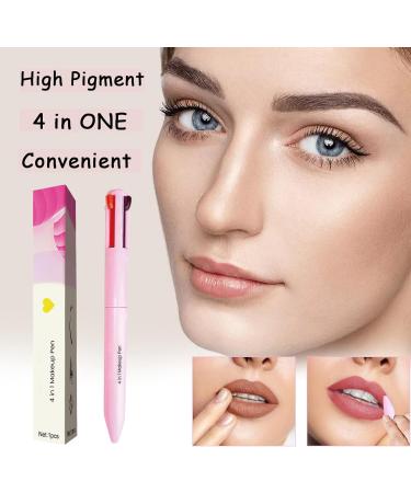 Lip Liner 4-in-1 Makeup Pen: Eyeliner, Highlighter, Eyebrow Pencil, Lip Liner - High Pigment & Portable Makeup Solution - Buy Online on GoSupps.com