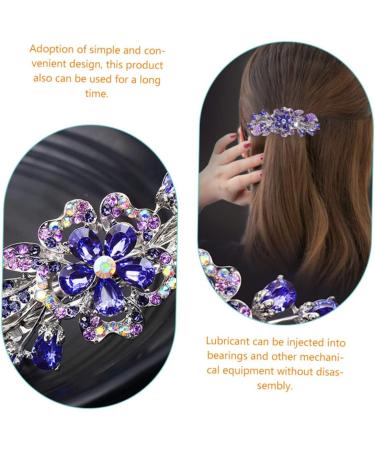 Beaupretty Ponytail Barrettes Holders hairpin rhinestone clip holder flower barrettes purple barrettes metal styling clips rhinestones barrettes alloy Miss aldult flower Back Hair Barrettes - Buy Online on GoSupps.com