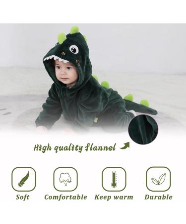 Doladola Unisex Baby Boys Girls Flannel Shark Hooded Romper 24-30 Months - Dark Green - Buy Online on GoSupps.com