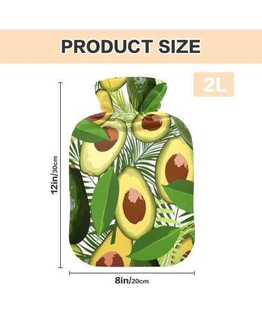 Heat Bottle - 2L Avocado Tropical Leaves Hot Water Bag for Pain Relief & Menstrual Comfort - Buy Online on GoSupps.com
