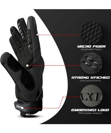 AXIZ Motorcycle Gloves - Touch Screen Tactical Shooting Gloves for Men and Women - Airsoft Paintball Riding Combat - Black Large - Buy Online on GoSupps.com