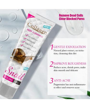 Exfoliating Gel 100ml Exfoliating Gel Acid Collagen Skin Cleansing Skin Pores Dead Skin Removal Deep Face Cleansing Facial Cleanser for Smoother Skin - Buy Online on GoSupps.com