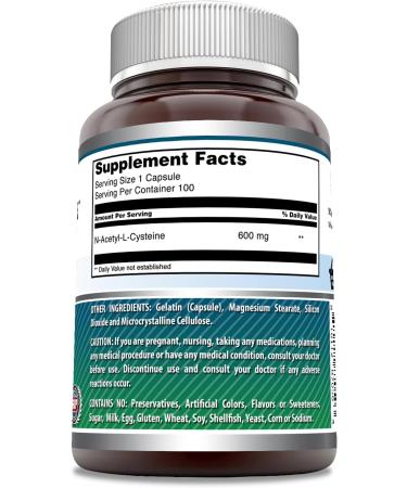 Amazing Formulas NAC (N-Acetyl Cysteine) 600mg Capsules - Antioxidant Support for Heart, Kidney, Liver & Respiratory Health - 100 Count - Buy Online on GoSupps.com