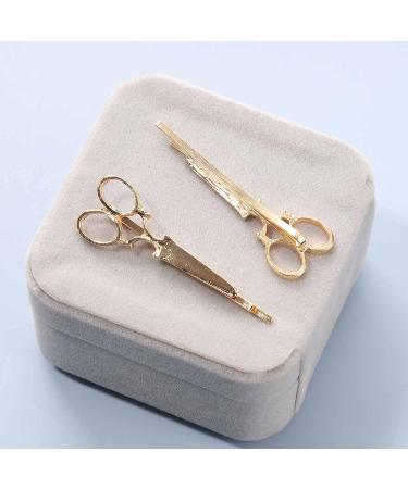 Yheakne Gold Hair Clip with Scissors | Trendy Metal Hairpins & Decorative Accessories for Women & Teens | Perfect Gift Idea - Buy Online on GoSupps.com
