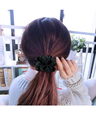 Satin Silk Hair Scrunchies - Pack of 12 Assorted Multicolored Hair Ties for Women and Girls - Buy Online on GoSupps.com