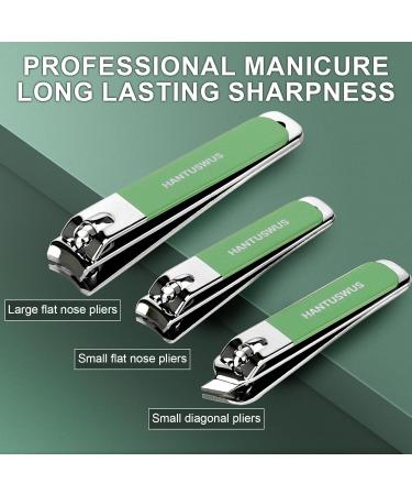 HANTUSWUS Nail Clipper Set Ultra Sharp and Durable Fingernail and Toenail Clippers with Portable Wallet Noble and Mysterious American White - Buy Online on GoSupps.com