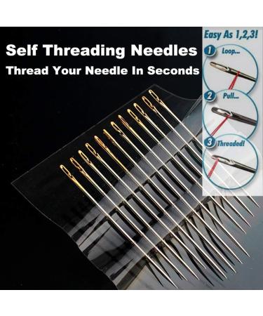 Self-Threading Needles  Needle Threader with Needle case Carving Plum Blossom Pattern  Golden  12 Pack plum blossom - Side Thread small - Buy Online on GoSupps.com