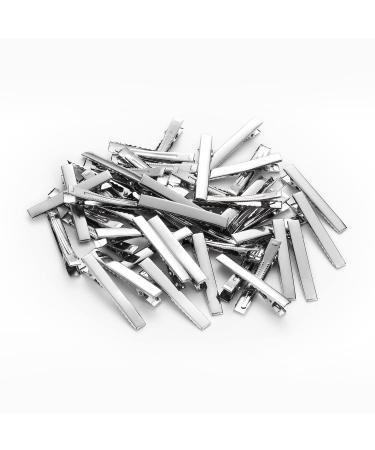 Wynameleri 50pcs Goody Classic Metal Called hair clips 5.6cm large thin silver hair clip foils for women metal hair 2.5 "long control grip clips 1 piece (50s pack) noble silver 50PCs square
